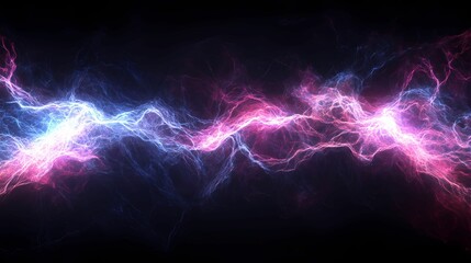electric thunder lightning bolts against dark background.