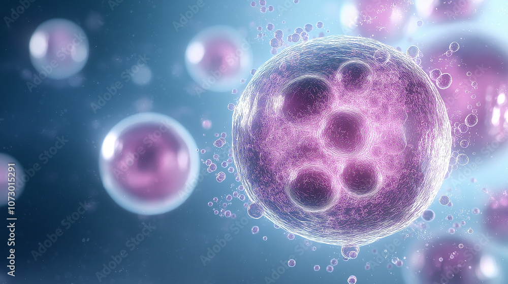 Poster microscopic cell structures: intricate details of cellular processes, showcasing the beauty and comp