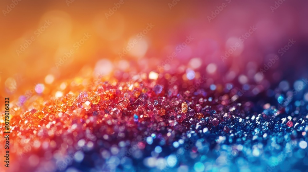 Aufkleber vibrant close-up of colorful glitter particles creating a magical bokeh background with gradient sha
