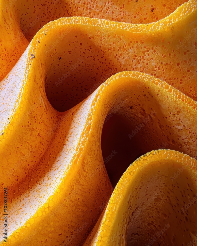Poster abstract close-up of vibrant orange waves showcasing unique texture and patterns found in natural sp