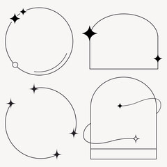 Line frame has a sparkling light symbol on the frame.