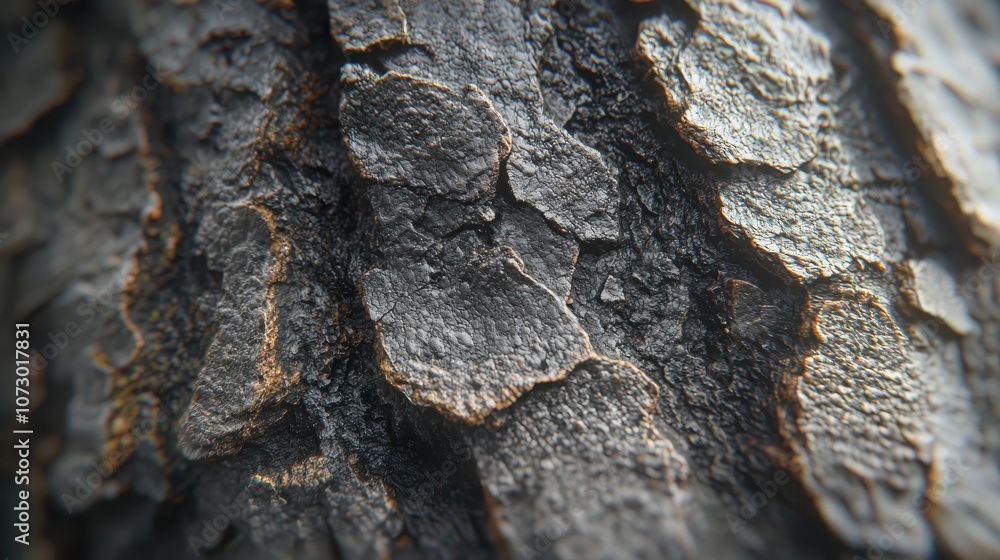 Poster close-up view of textured tree bark highlighting natural patterns, colors, and details in high-resol