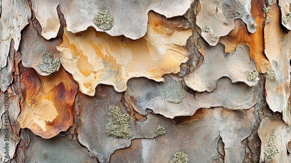 Aufkleber close-up view of natural textures on tree bark showcasing unique patterns and earthy tones with shad