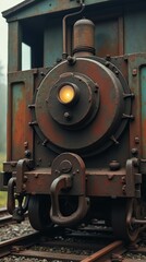 Vintage railway switch on rusted old train track