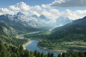 mountain river in the mountains