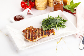Delicous grilled pork meat steak