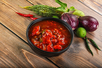 Asian cuisine - prawn in hot garlic sauce