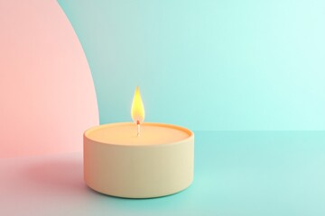 Minimalist 3D Render of a Single Candle