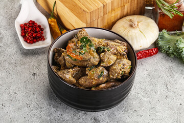 Chicken liver in cream sauce
