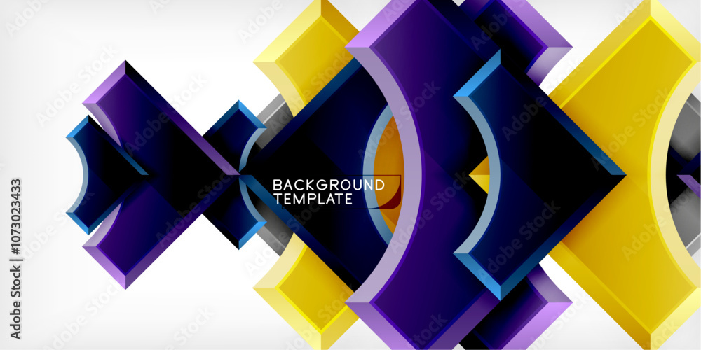 Poster geometric design abstract background - circles and triangles