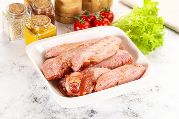 Marinated Duck wings for barbecue