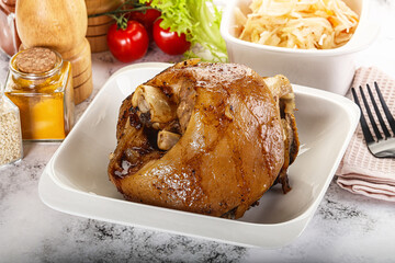 Baked pork knee with spices