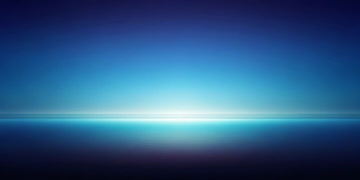 A serene seascape, where the horizon melds with the azure sky, creating an ethereal and calming vista.