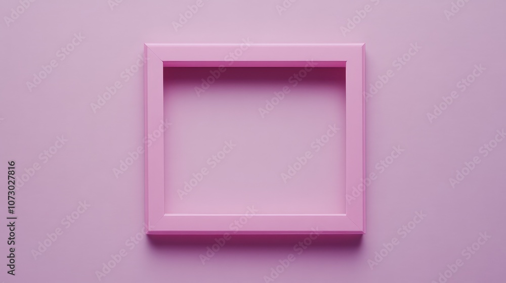 Poster pink frame against a soft pink background creating a minimalist aesthetic ideal for displaying art, 
