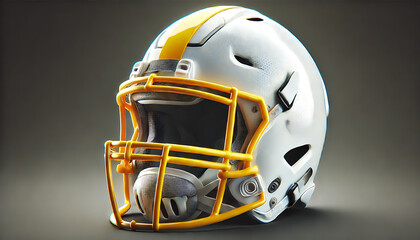 Fototapeta premium 白いフットボール用ヘルメットの接写3