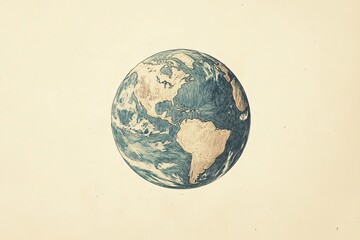 Hand Drawn Minimalist Earth Illustration Design