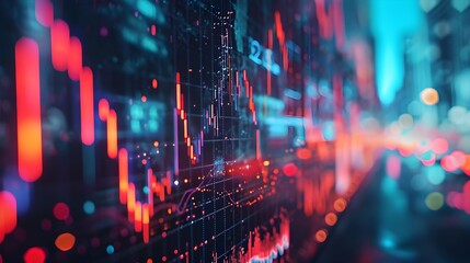 Obraz premium stock Market Concept financial chart with up - down trend line candlestick graph in stock market for Business audit stock financial finance management on analysis data strategy with graph .