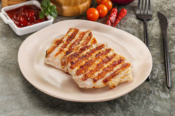 Tasty grilled pork meat steak
