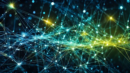 Fototapeta premium Abstract representation of interconnected lines and nodes, symbolizing data networks.