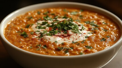 Lentil Soup with Yogurt and Parsley
