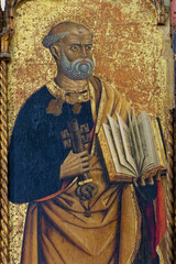 Fototapeta premium Painting (1472) of Saint Peter the apostle with the keys of the Church. ..
