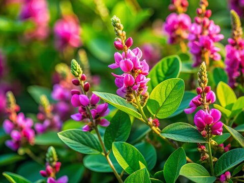 Candid Photography of Desmodium sessilifolium in Its Natural Habitat Showcasing the Unique Characteristics of Sessileleaf Ticktrefoil with Lush Green Background and Natural Lighting
