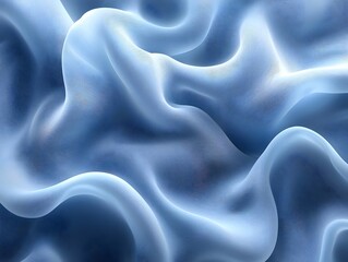 Fototapeta premium A serene close-up of flowing blue fabric, showcasing delicate waves and soft textures that evoke a calming and soothing atmosphere.
