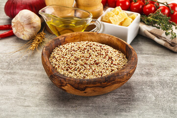 Raw dry quinoa seeds cereal