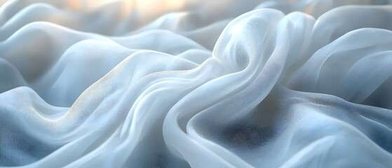 Obraz premium Soft and ethereal, this close-up captures the gentle flow of translucent fabric, creating a serene and dreamy atmosphere with light filtering through the delicate textures.