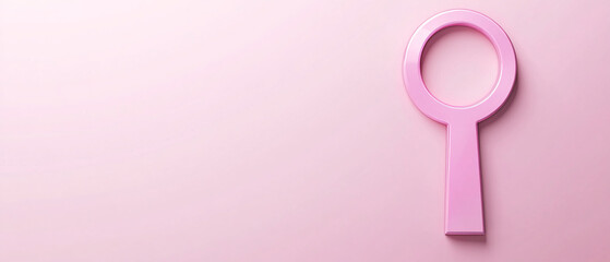 Pink Gender Symbol on a Pink Background  Minimalist Design