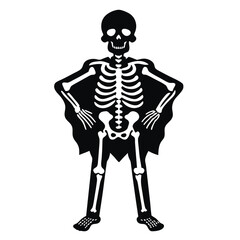 Skeleton vector silhouette isolated white background