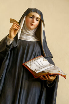 Statue (19th century) of Saint Monica or Sainte Monique. Saint of the Roman Catholic Church. ...