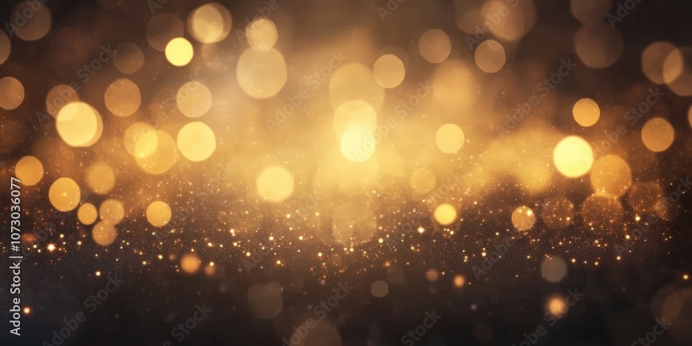 Poster ethereal shimmering golden bokeh background with soft lights creating a dreamy atmosphere suitable f