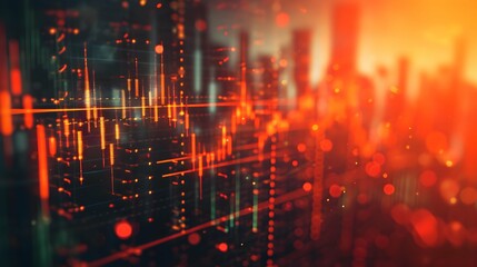 Fototapeta premium stock Market Concept financial chart with up - down trend line candlestick graph in stock market for Business audit stock financial finance management on analysis data strategy with graph .