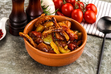 Asian cuisine pork in oyster sauce