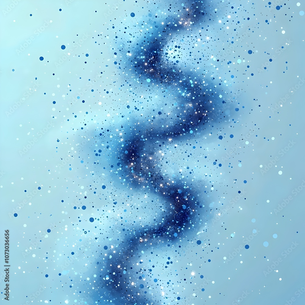 Poster an ethereal blue abstract background featuring a swirling pattern of light and dark blue dots, creat