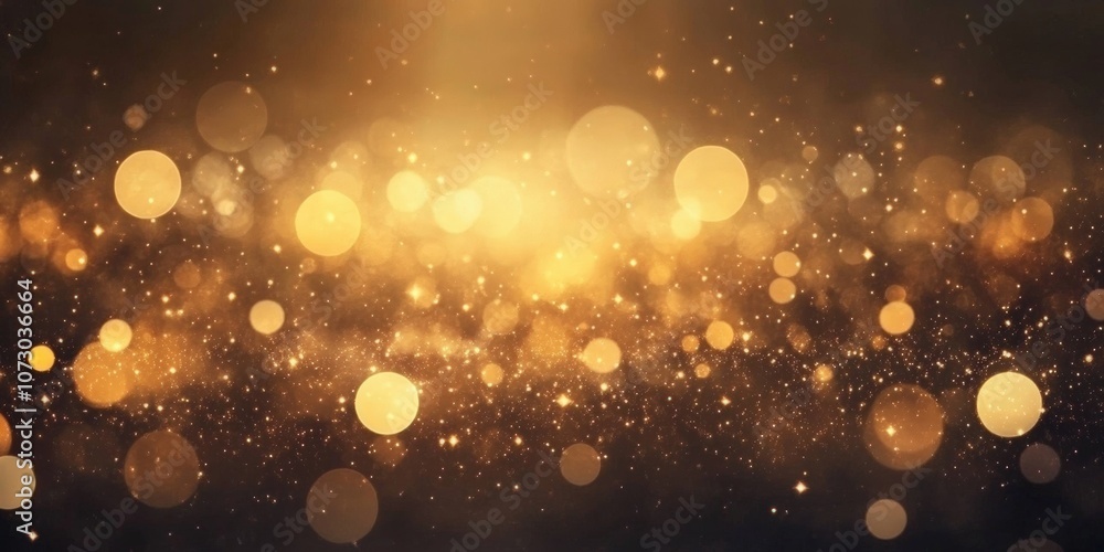 Poster stunning golden glimmering bokeh background with shimmering particles and soft light enhancing the a
