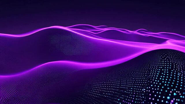 3d hi tech Purple circular dots topography futuristic background.