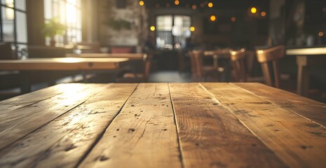 This stunning coffee shop photograph featuring a cozy shelf and table setup, perfect for a cafe or restaurant decor. The bokeh effect in the background adds a touch of magic to the scene