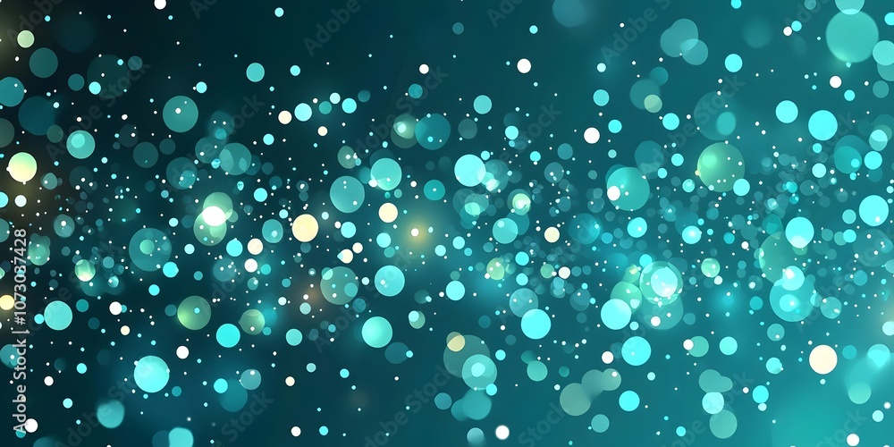 Poster a mesmerizing abstract background featuring soft teal and white bokeh circles, creating a dreamy and