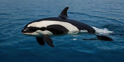 Obraz premium Orca, SeaLife, underwater, arctic, created by Generative AI