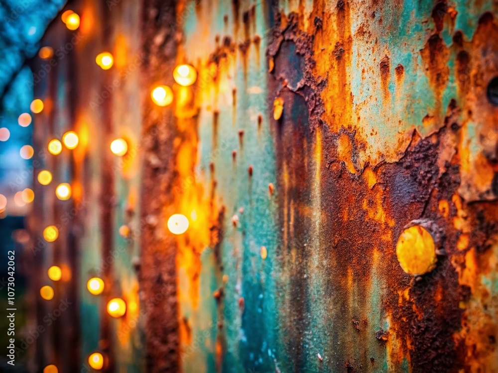 Poster captivating old rusty wall background with bokeh effect creating a unique texture for creative proje