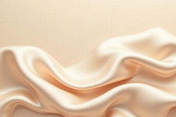 Elegant cream silk fabric with smooth waves creating a luxurious texture for background and design