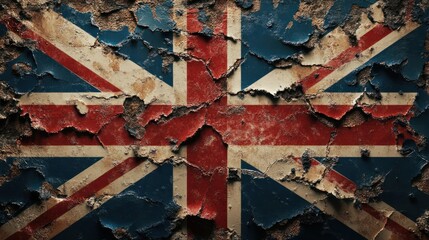 In this financial crisis business trend data background, the United Kingdom flag or the United Kingdom flag is used to analyze profit and finance business trends.