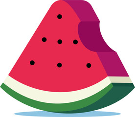 Slices Of Watermelon Cartoon or Food Fruit Icon Concept in Flat Cartoon Style