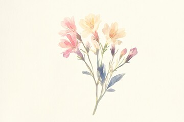 Minimalist Watercolor Wildflower Bouquet Artwork