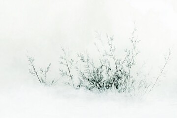 Obraz premium Soft Minimalist Watercolor Landscape in White Tones