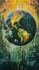 world map on the earth, puzzle style earth illustration, mother earth day, earth wallpaper 