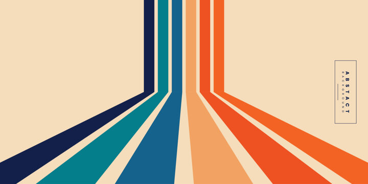 Old retro vintage perspective lines background design. Vector illustration