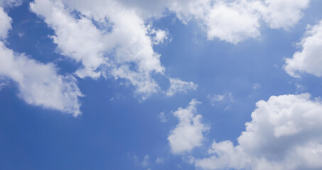 Beautiful clouds in the blue sky are the background in nature